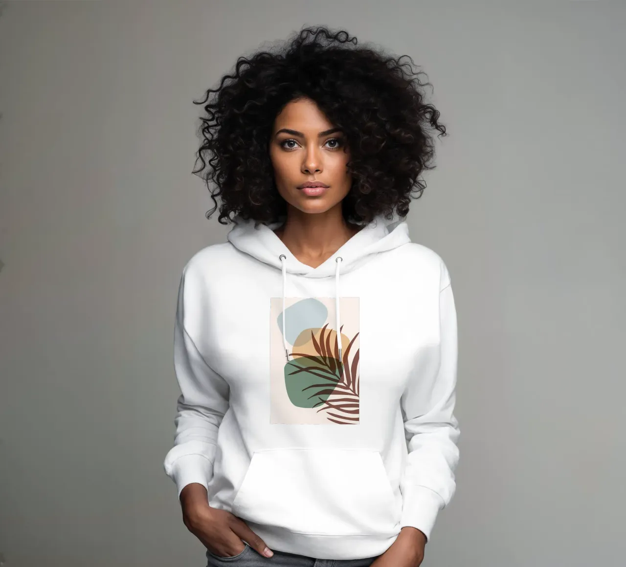 Formas abstractas botánicas sudadera con capucha de Rebecca Clark Wyrick