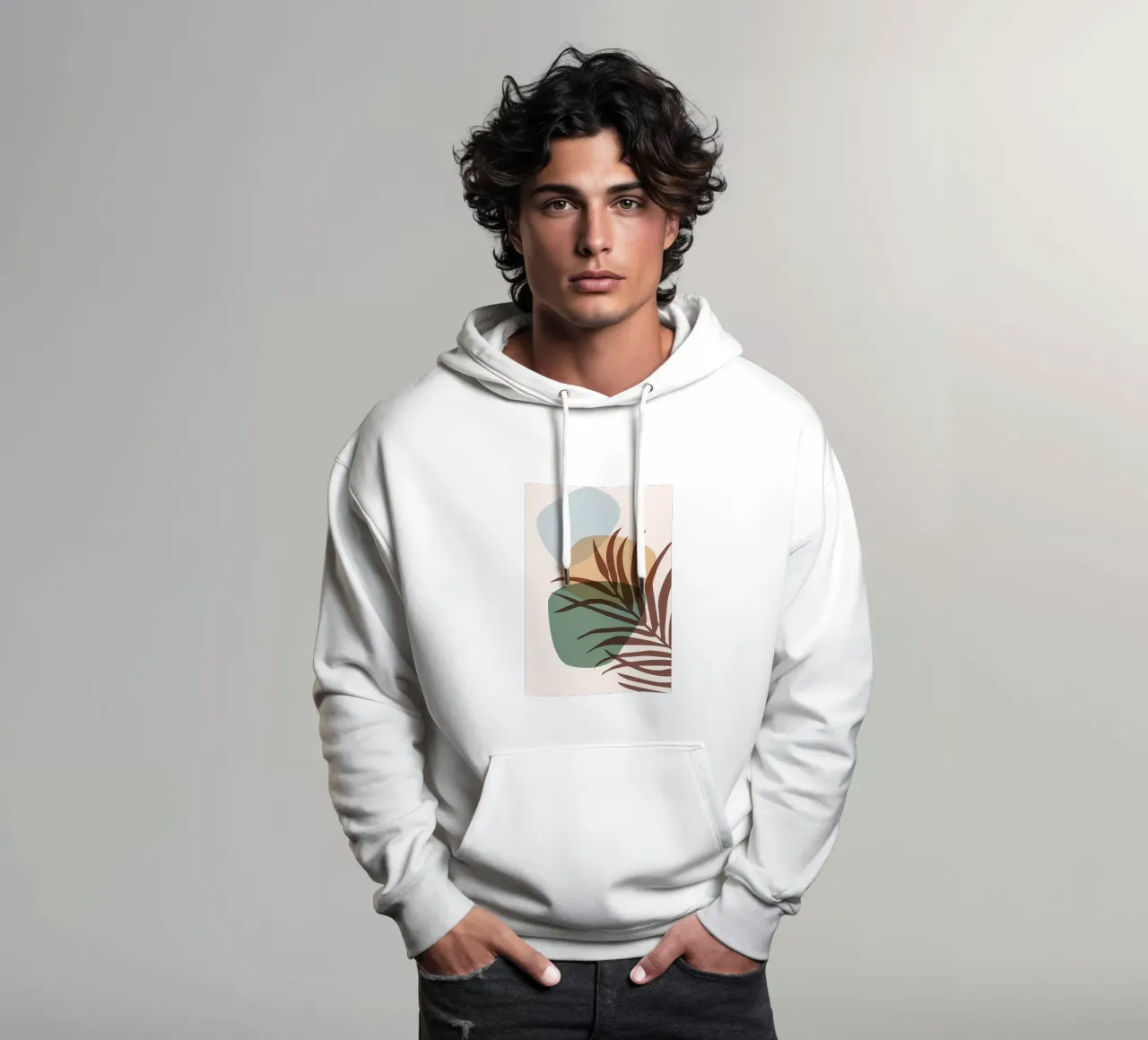 Formas abstractas botánicas sudadera con capucha de Rebecca Clark Wyrick