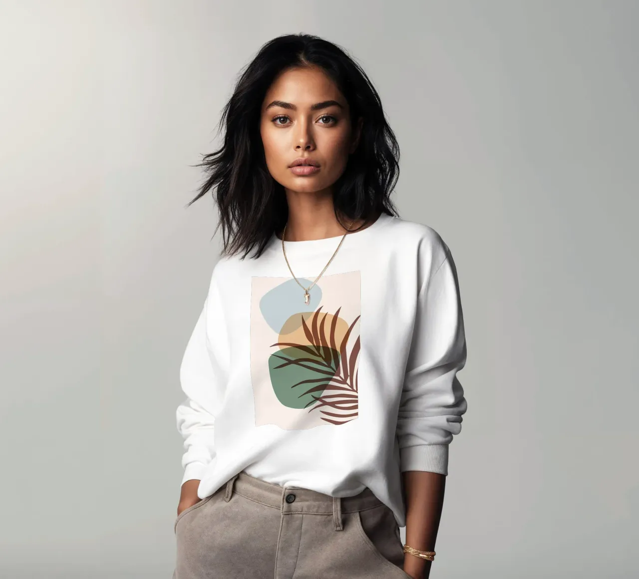 Botanische abstracte vormen sweatshirt van Rebecca Clark Wyrick