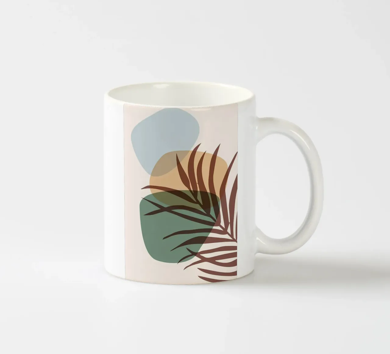 Botanical abstract shapes ceramic mug by Rebecca Clark Wyrick