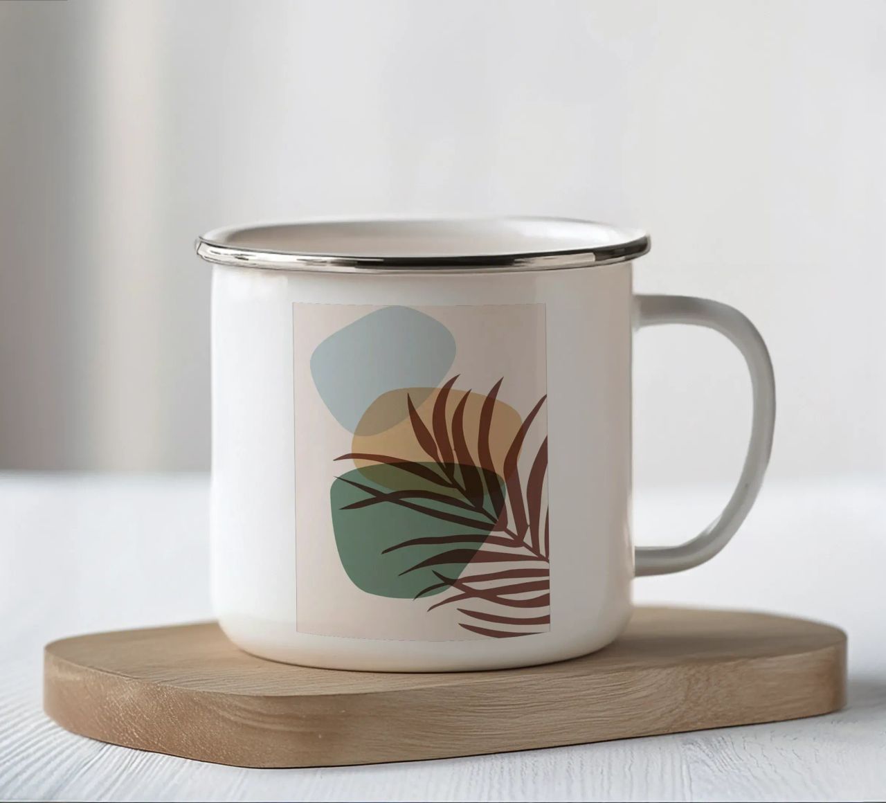 Forme astratte botaniche tazza in smalto da Rebecca Clark Wyrick