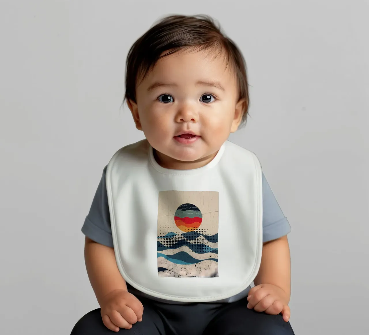 Spherical Waves baby bib by James M Coyle