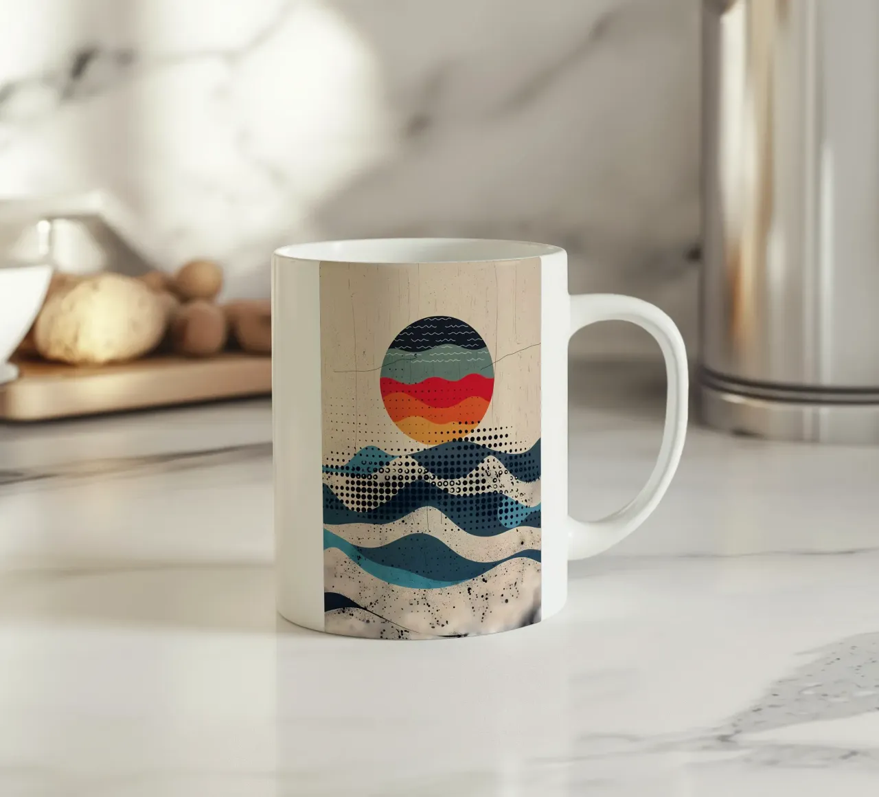 Spherical Waves ceramic mug by James M Coyle