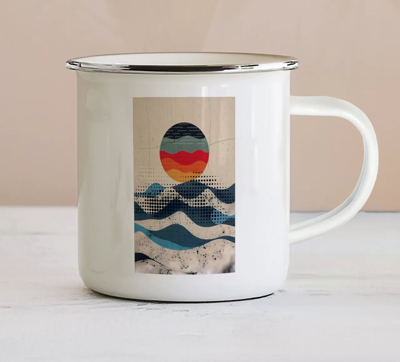 Onde sferiche tazza in smalto da James M Coyle