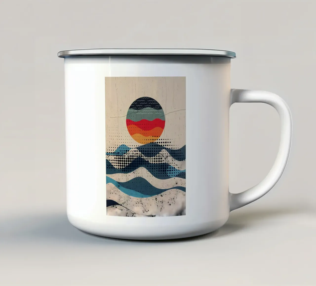 Onde sferiche tazza in smalto da James M Coyle