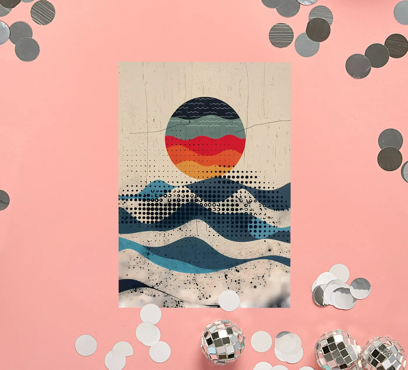 Spherical Waves sticker by James M Coyle