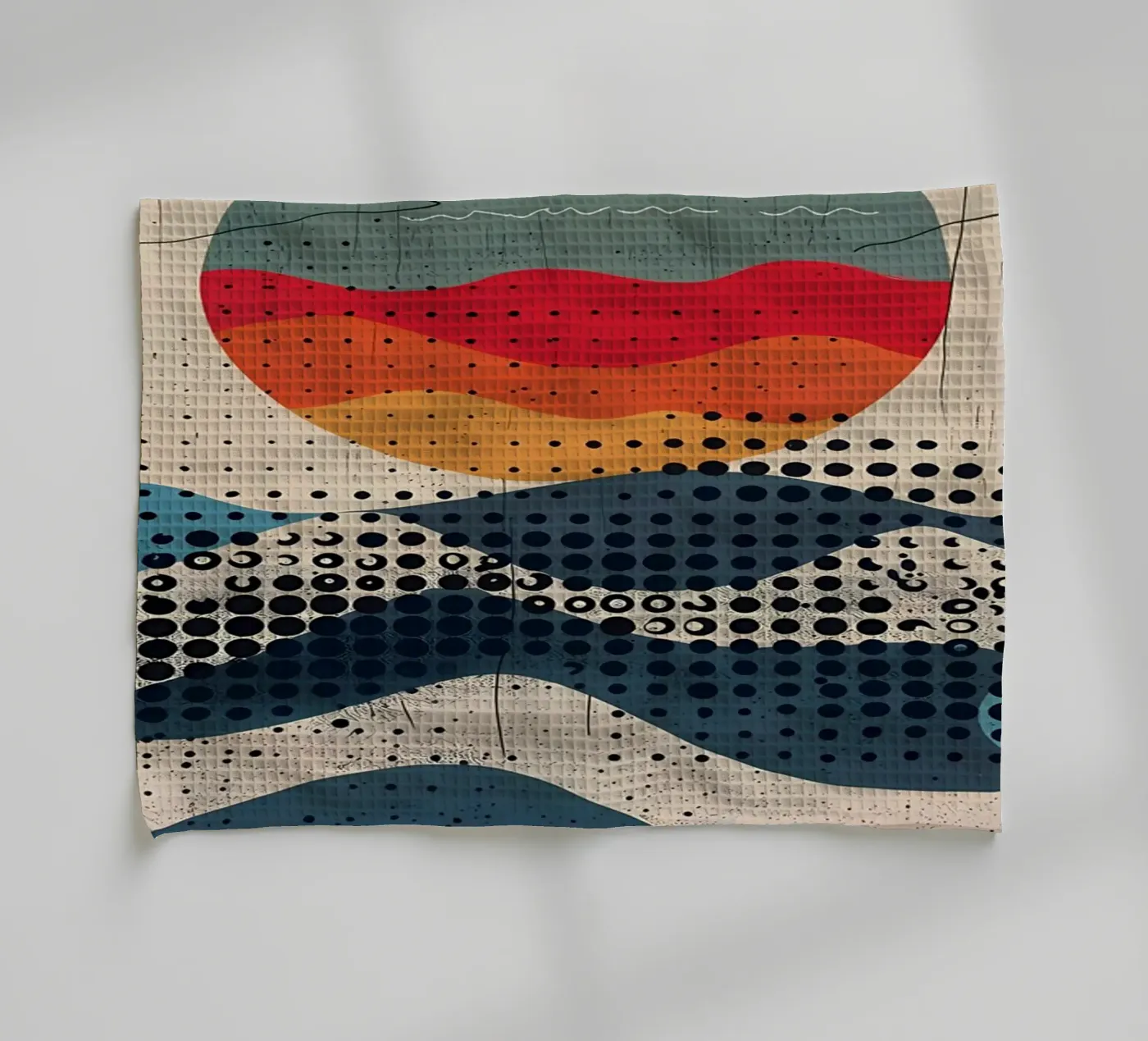 Spherical Waves tea towel by James M Coyle