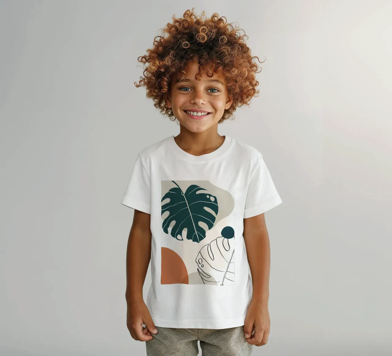 Botanical tropical minimal kids t-shirt by Rebecca Clark Wyrick