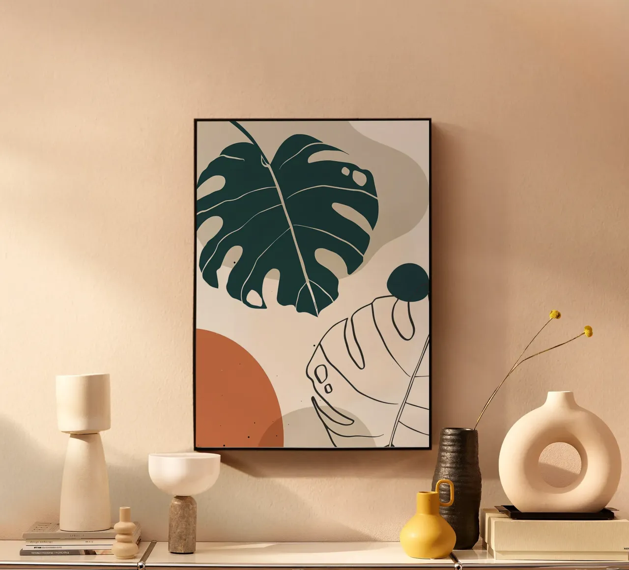 Botanical tropical minimal forex plate by Rebecca Clark Wyrick
