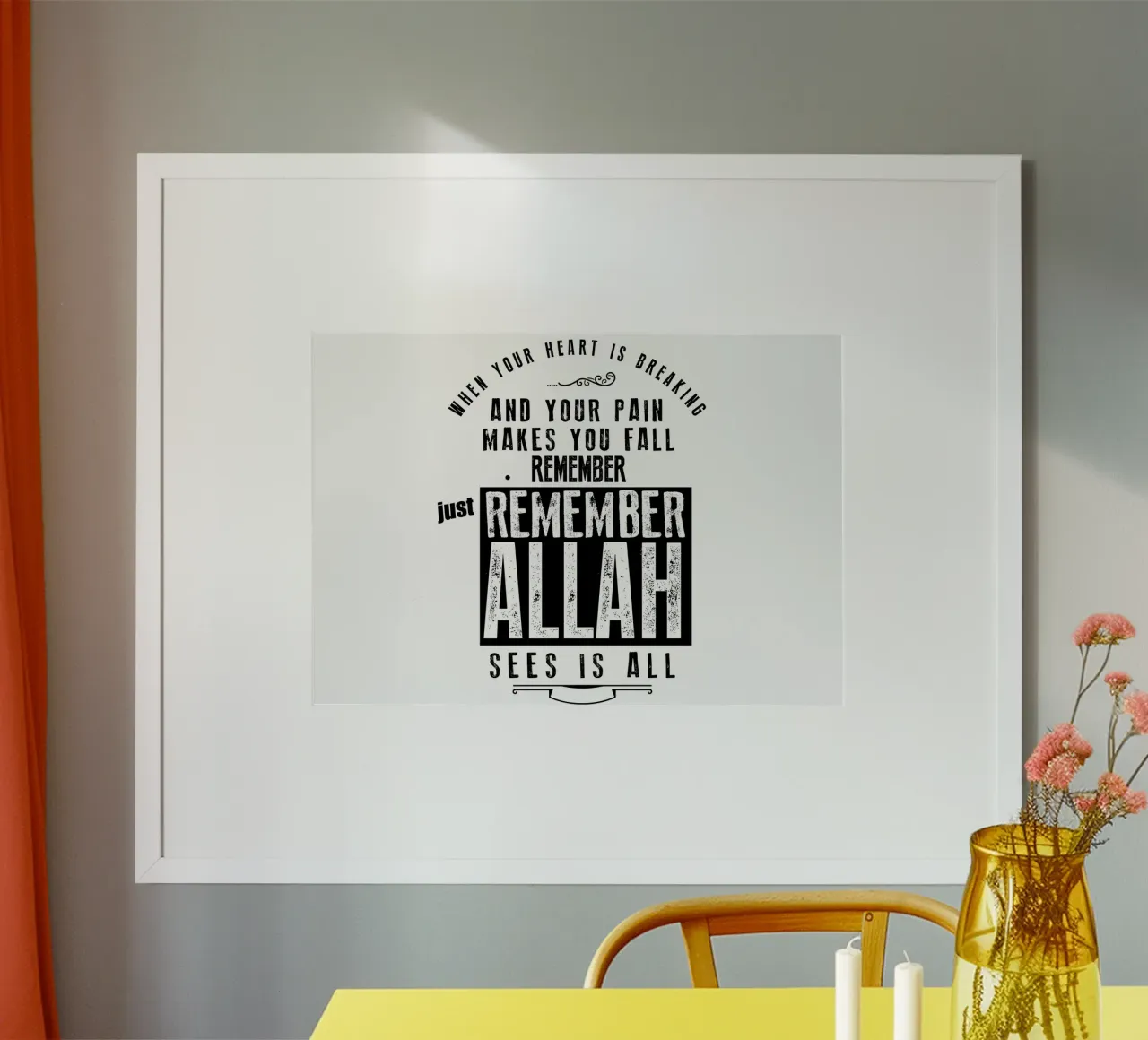 just remember Allah poster with aluminum frame by Albert S Jacob