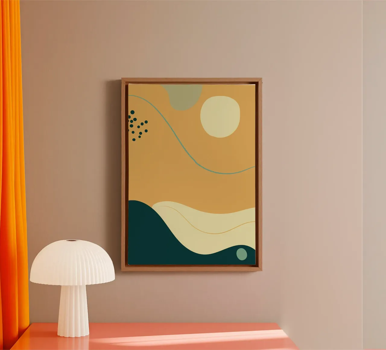Minimal abstract landscape canvas by Rebecca Clark Wyrick