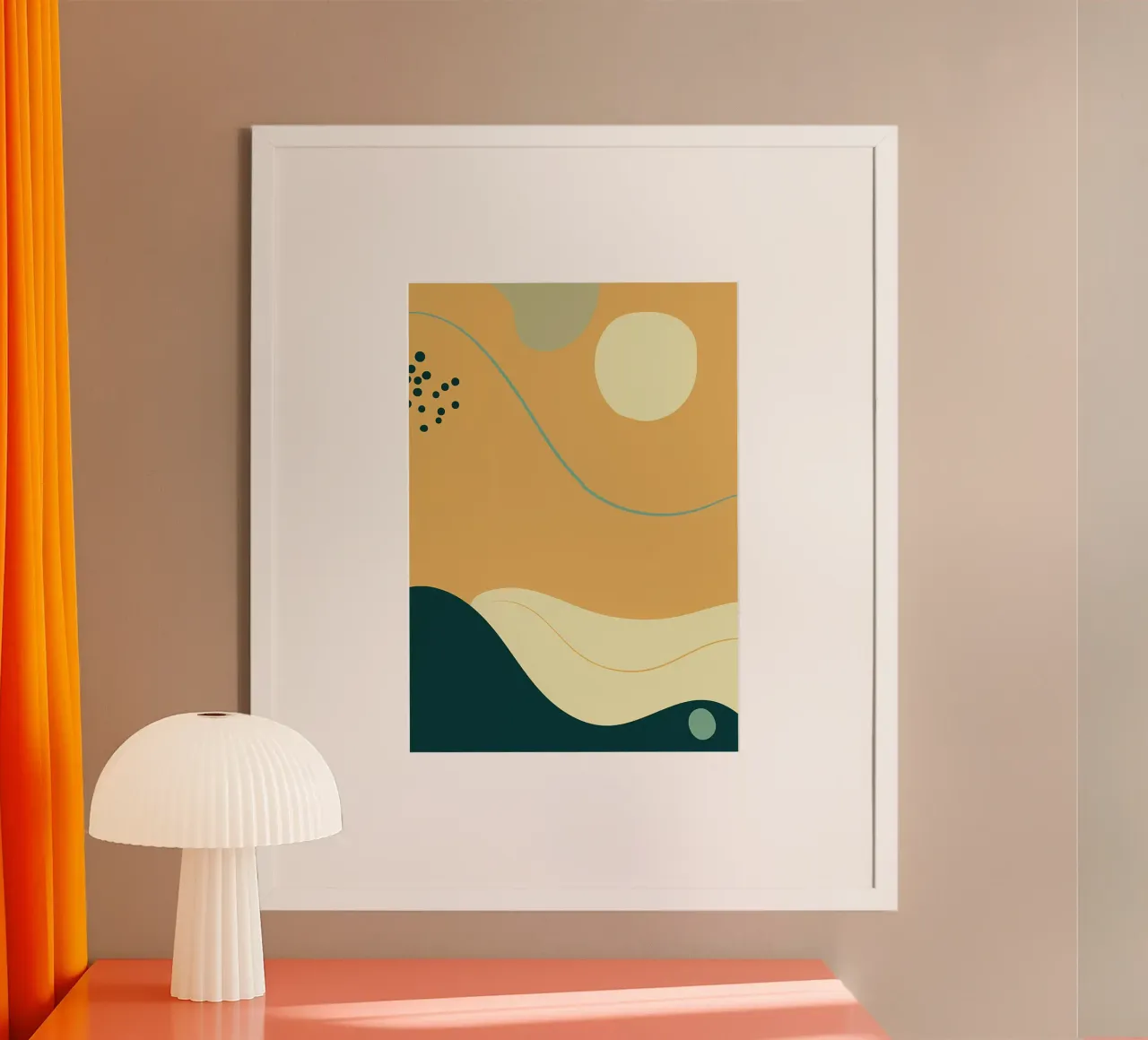 Minimal abstract landscape poster by Rebecca Clark Wyrick