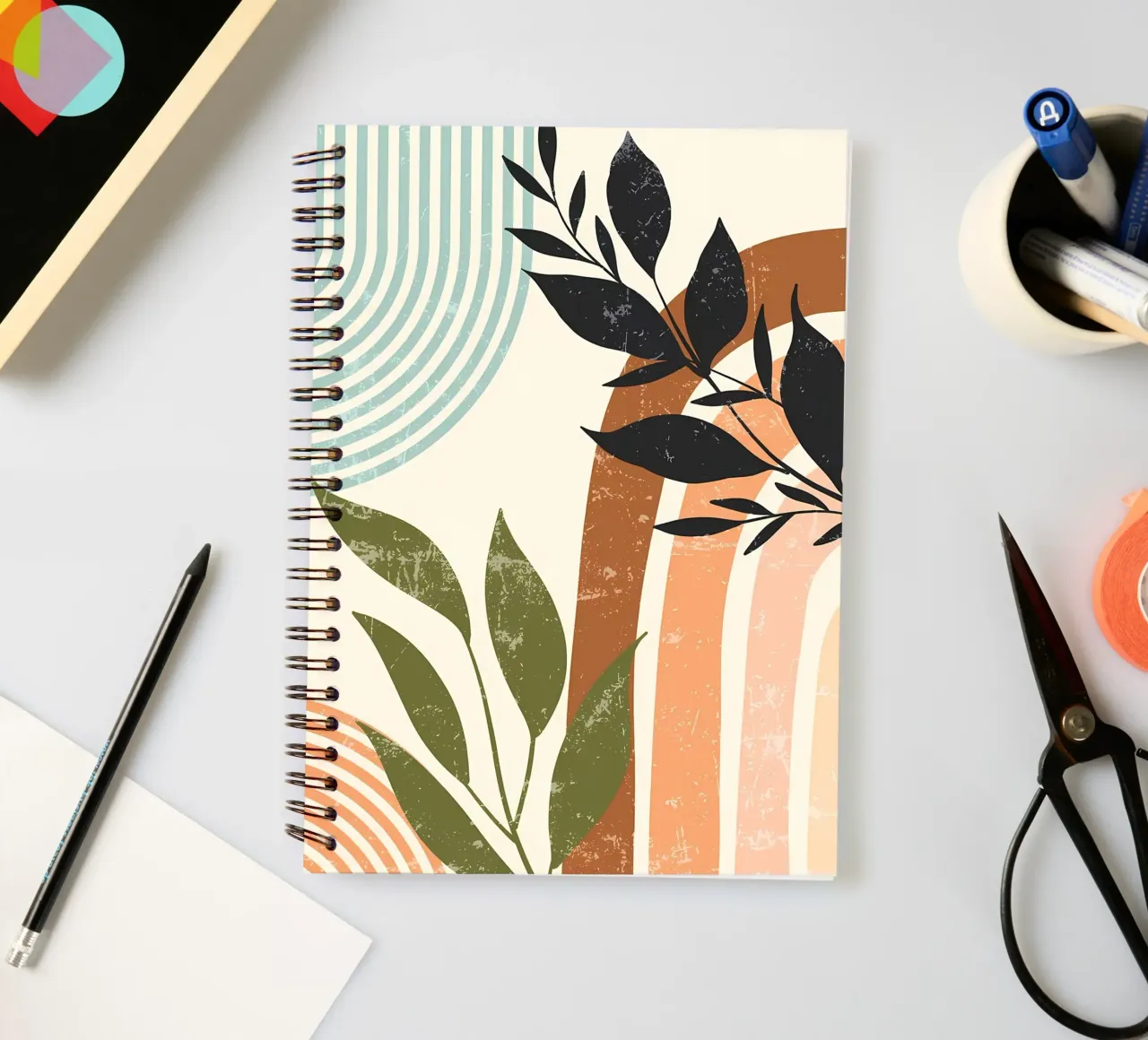 Abstract Floral Art Print spiral notebook by Rebecca Clark Wyrick