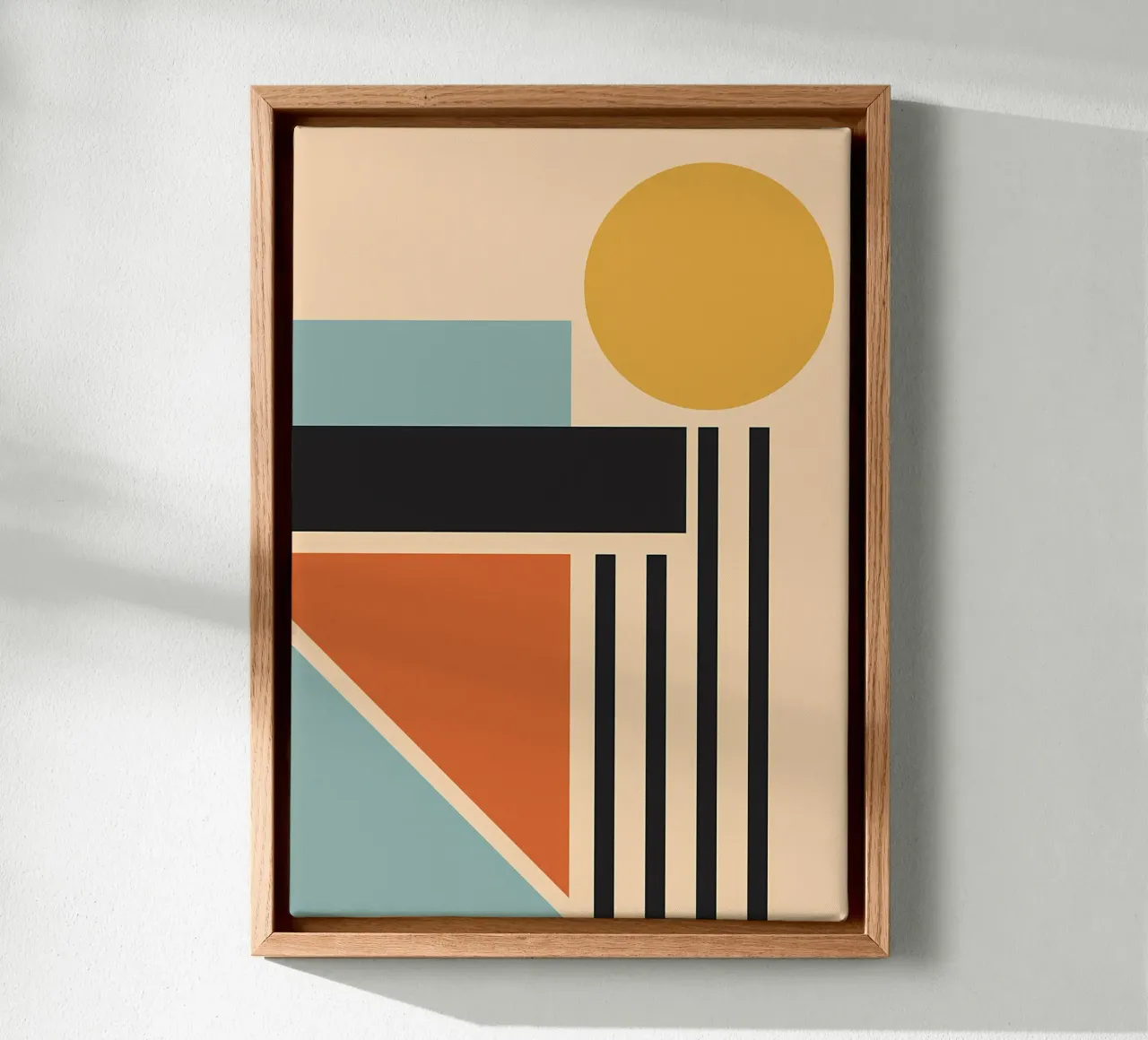 Bauhaus Sunset Retro tela con Cornice a cassetta da James M Coyle