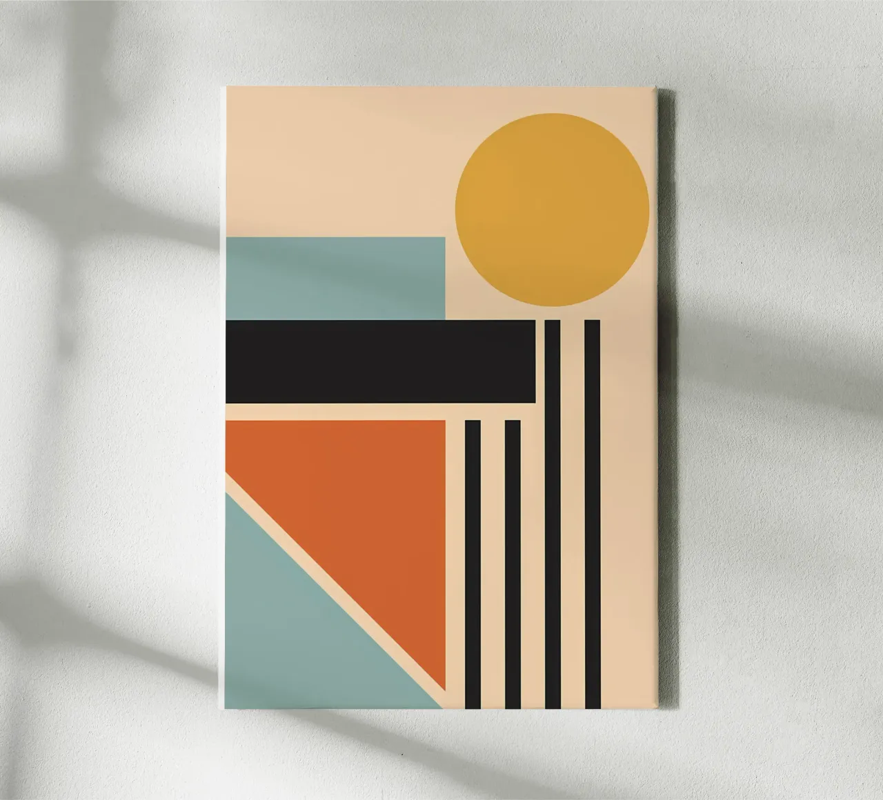 Bauhaus Sunset Retro tela con Cornice a cassetta da James M Coyle