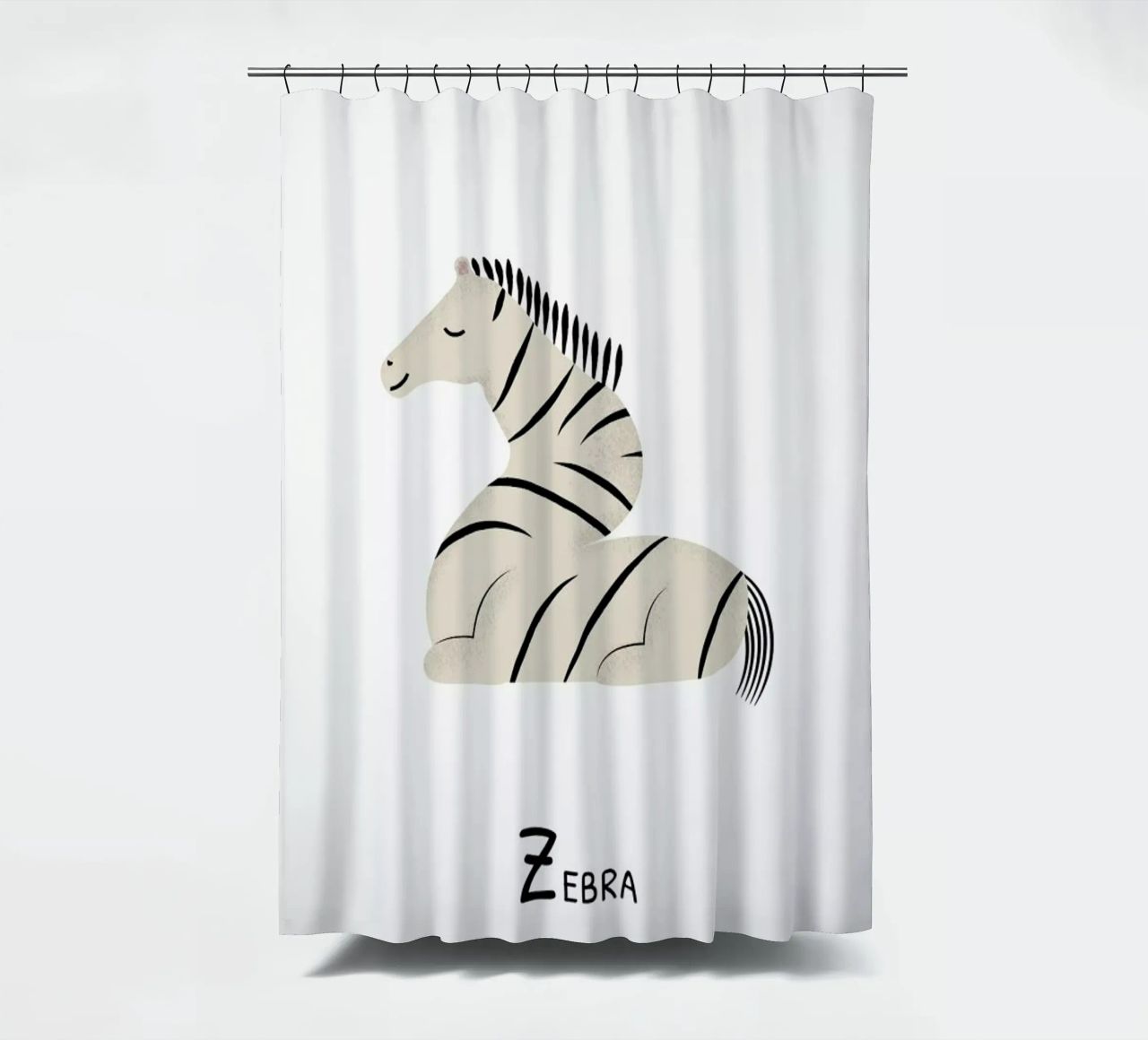 Z for Zebra cortina de baño de Little Flourishes