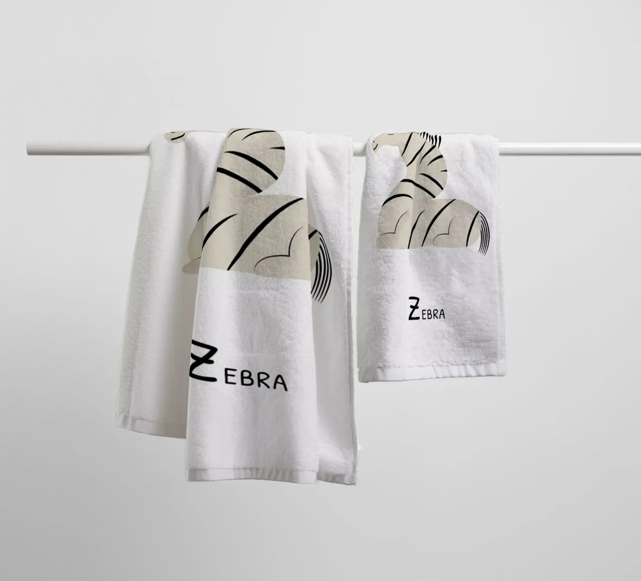 Z for Zebra towel by Little Flourishes
