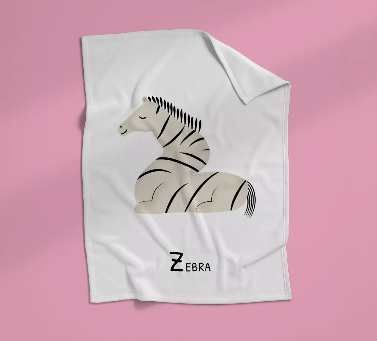 Z for Zebra fleece blanket by Little Flourishes