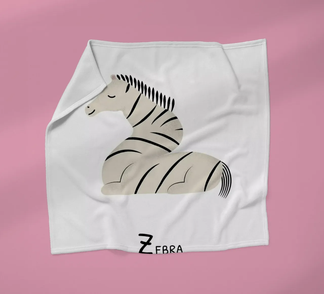 Z for Zebra fleece blanket by Little Flourishes