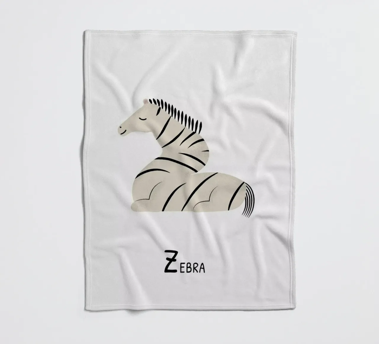 Z for Zebra fleece blanket by Little Flourishes