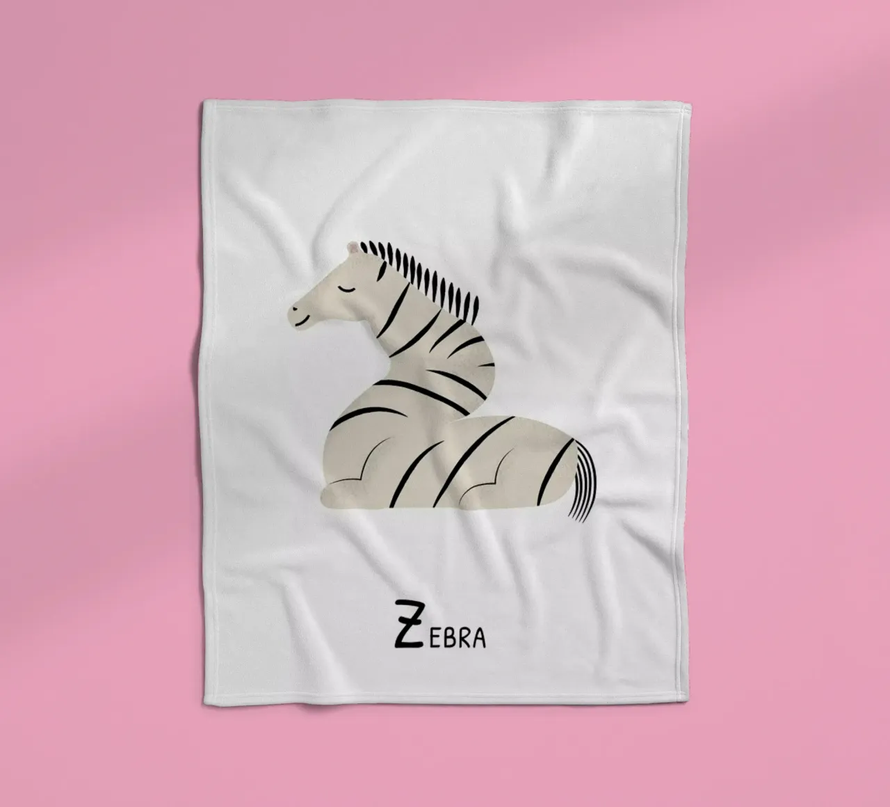 Z for Zebra fleece blanket by Little Flourishes