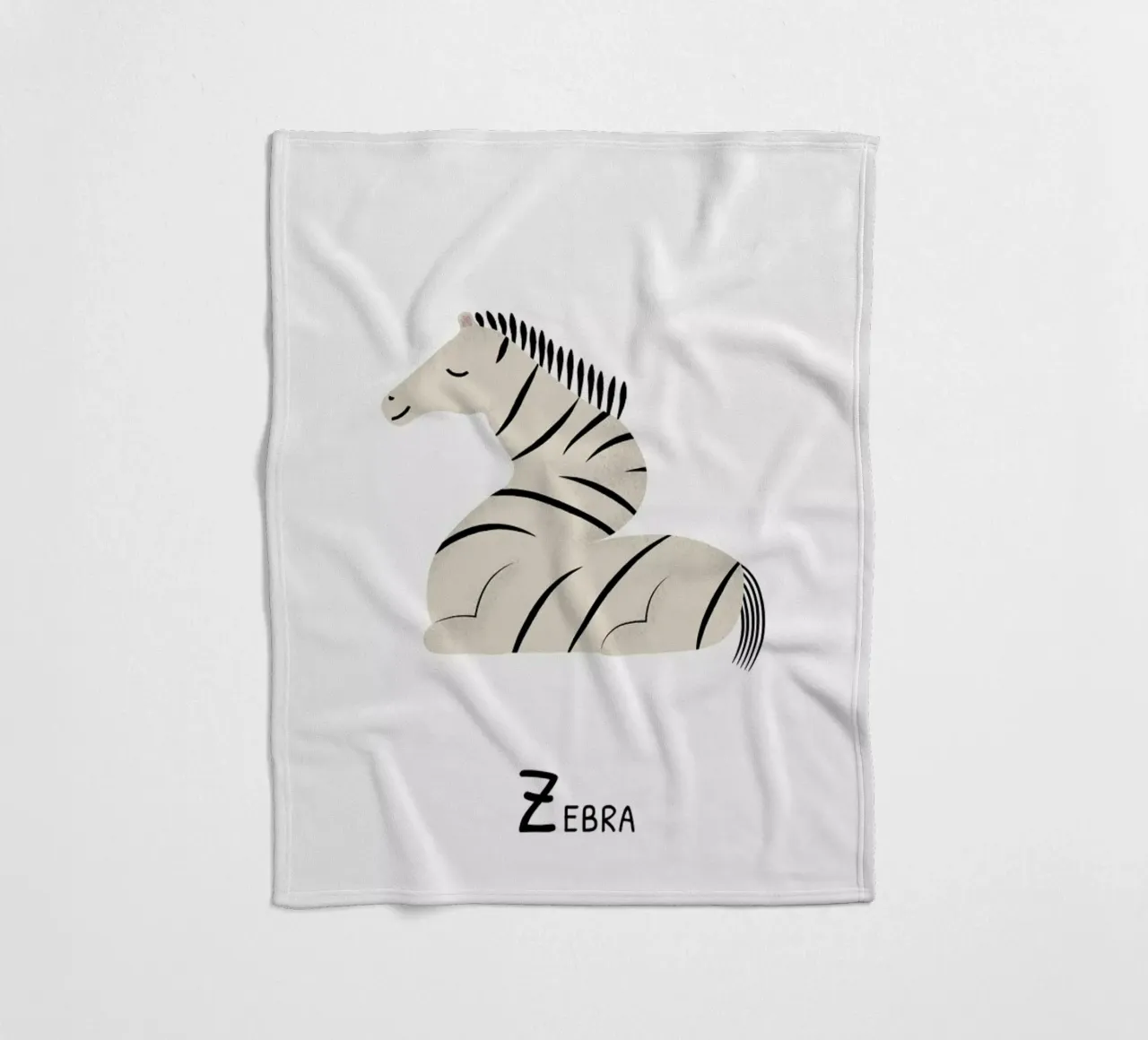 Z for Zebra fleece blanket by Little Flourishes