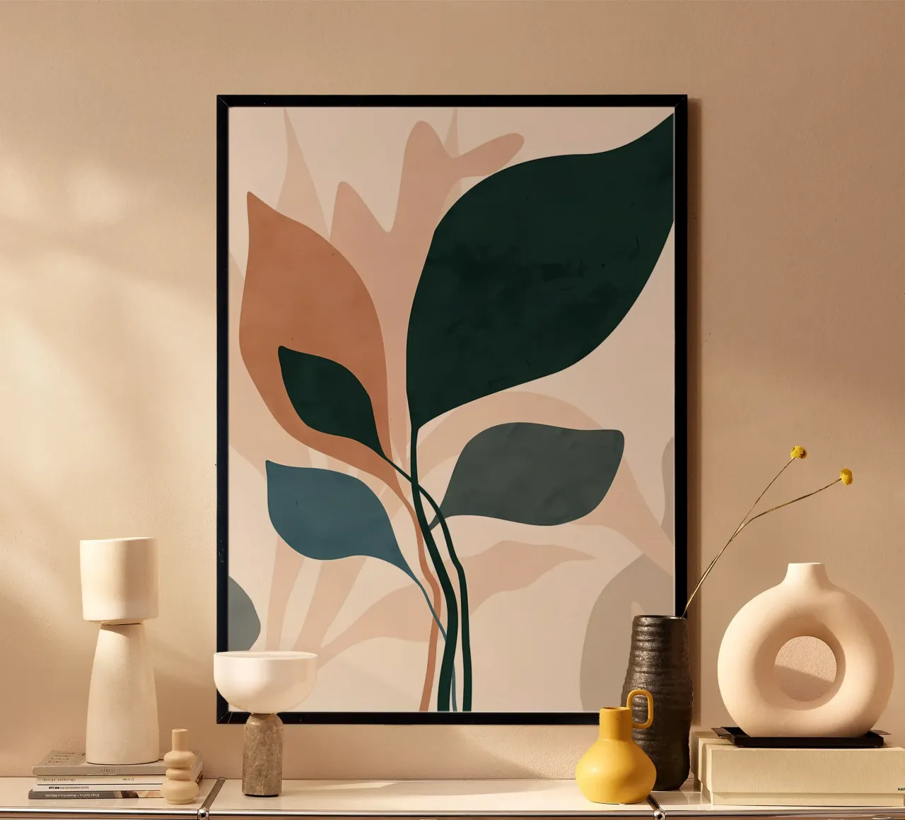 BOTANICA TROPICALE 67B poster con telaio in legno da Rebecca Clark Wyrick