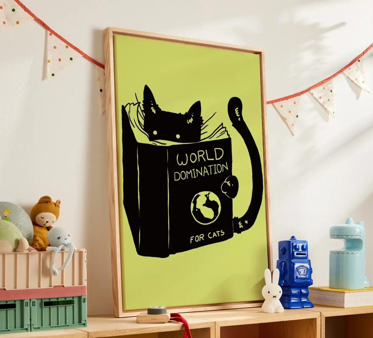 World Domination for Cats canvas by Tobe Fonseca