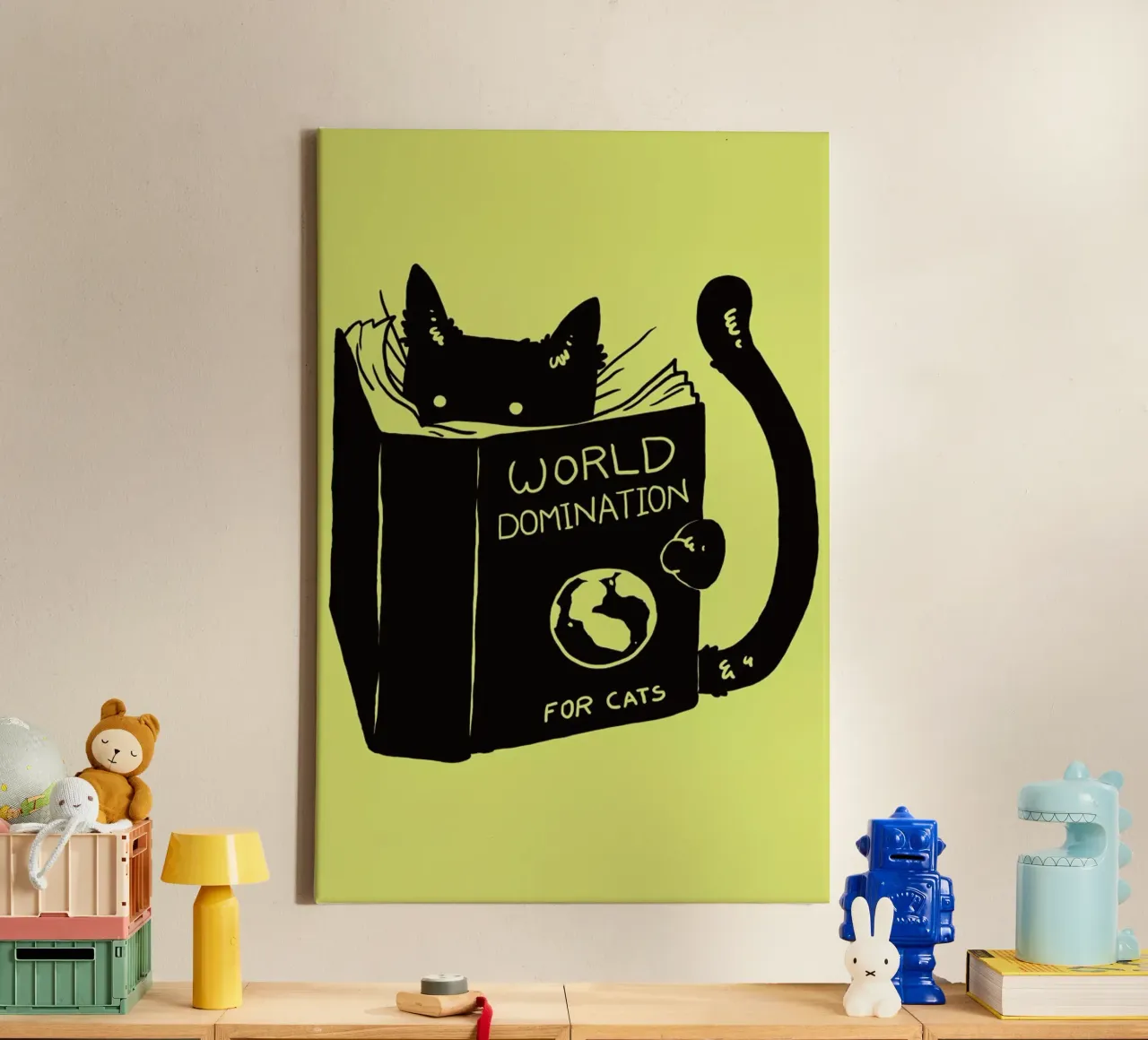 World Domination for Cats canvas by Tobe Fonseca