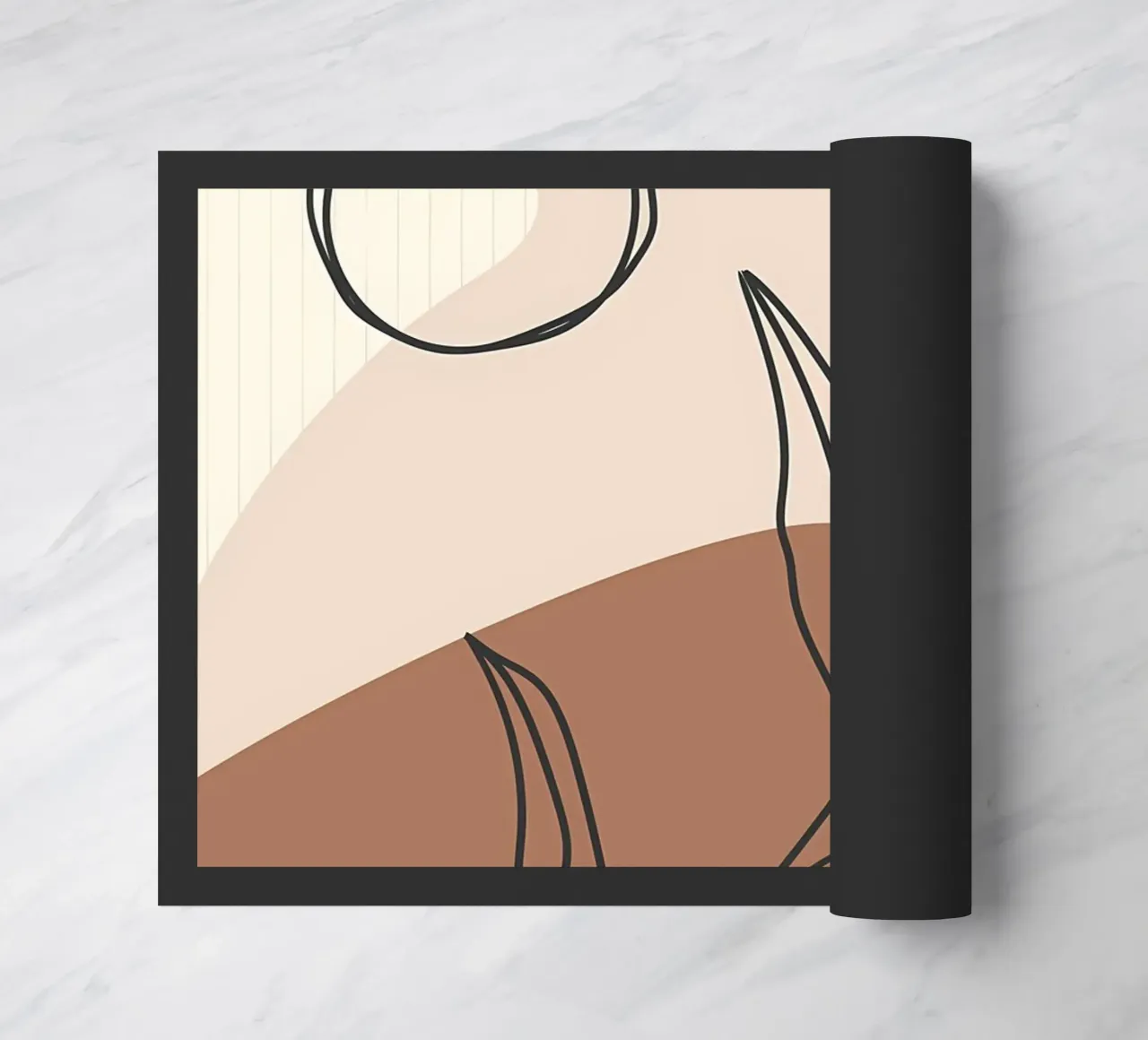 Line art di foglie moderne zerbino da Rebecca Clark Wyrick