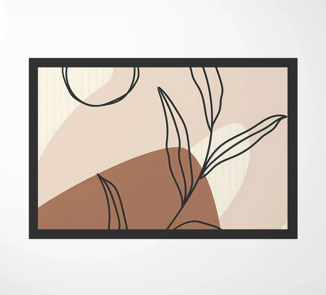 Line art di foglie moderne zerbino da Rebecca Clark Wyrick