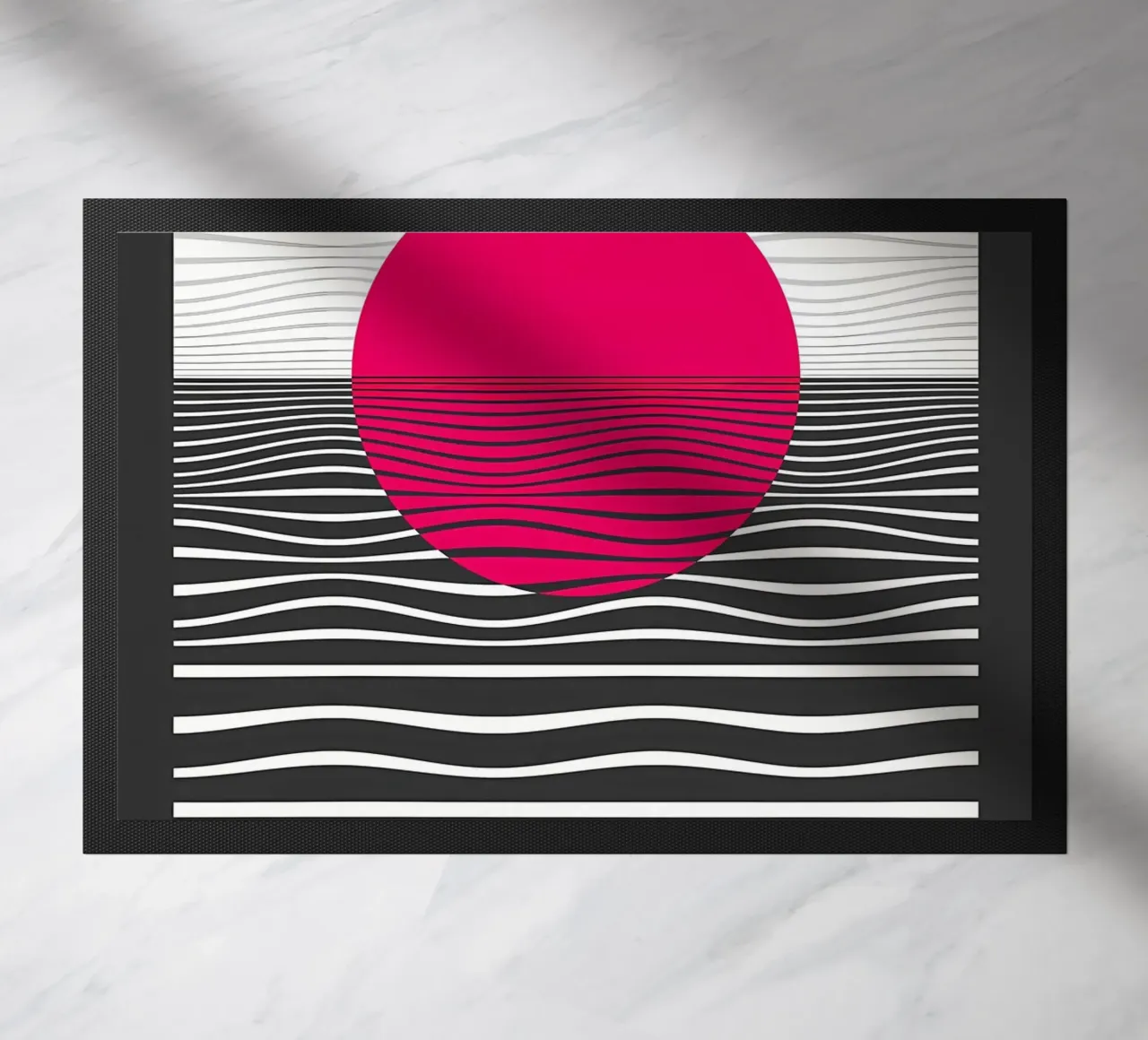 Red Sunset Waves doormat by James M Coyle