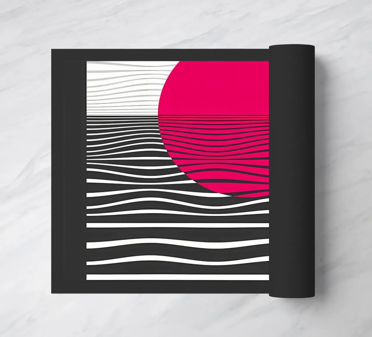 Red Sunset Waves doormat by James M Coyle