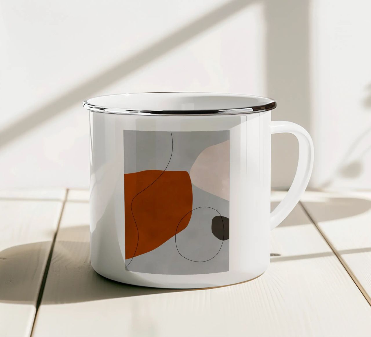 Stampa d'arte astratta tazza in smalto da Rebecca Clark Wyrick