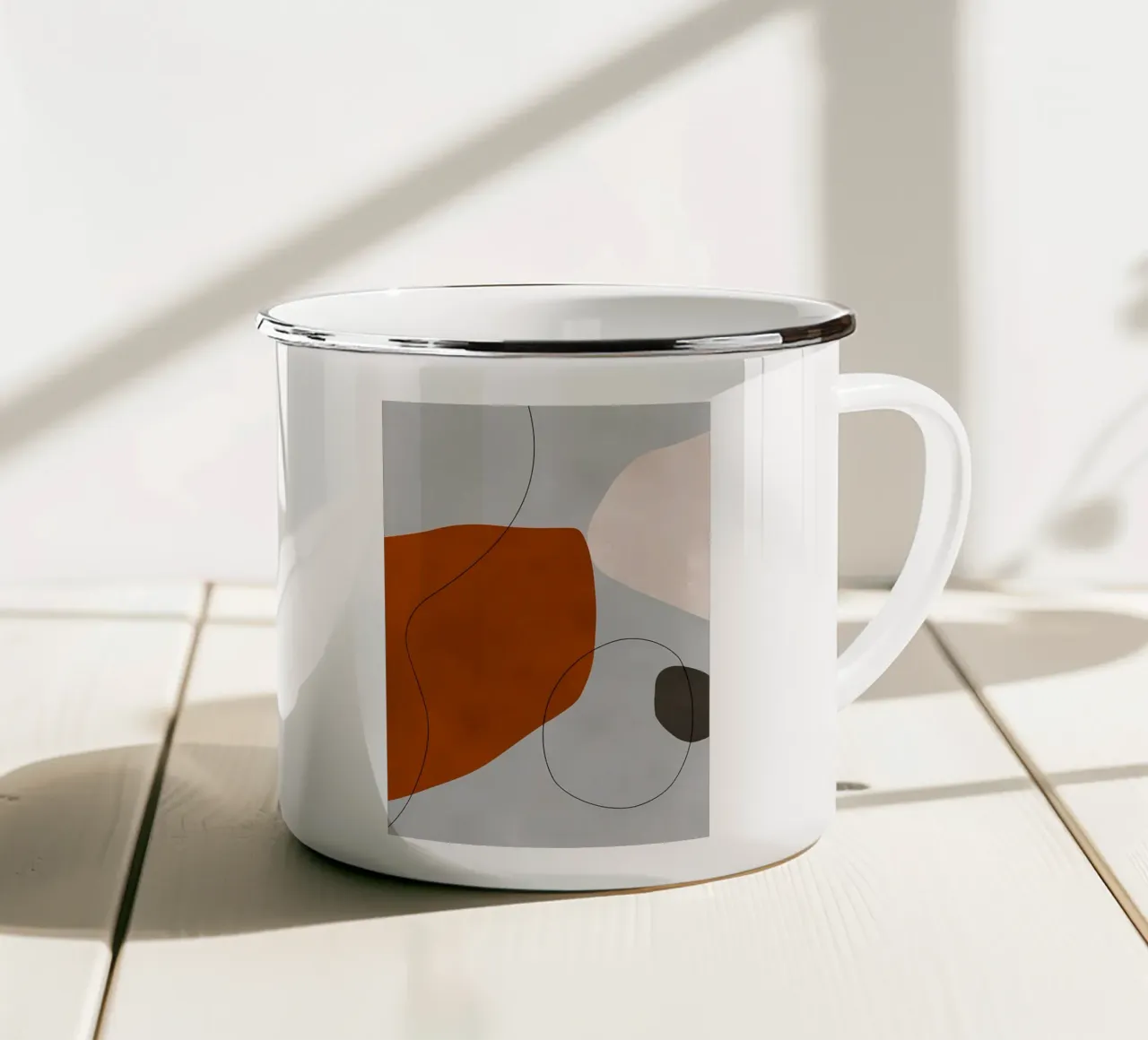Stampa d'arte astratta tazza in smalto da Rebecca Clark Wyrick