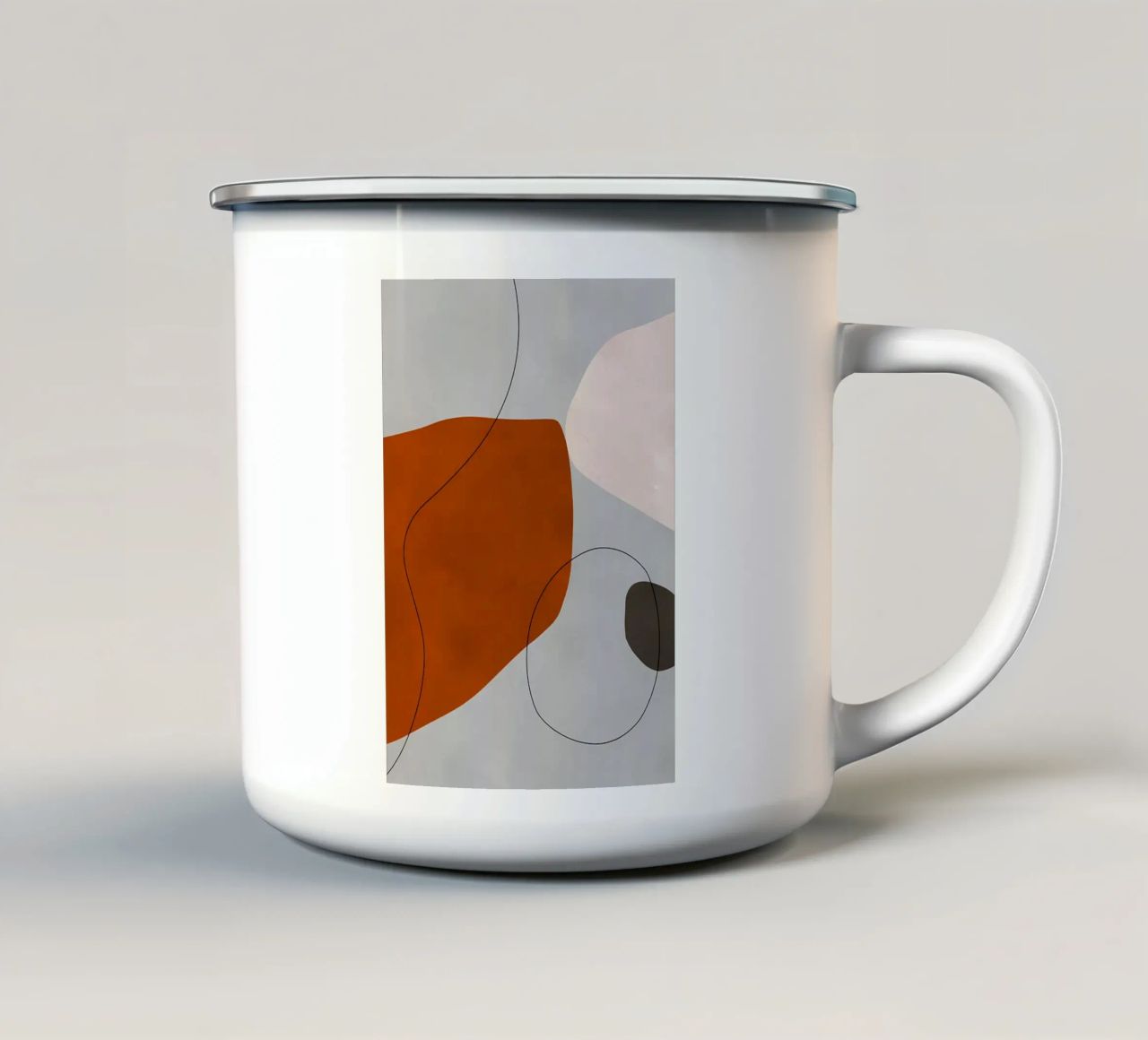 Stampa d'arte astratta tazza in smalto da Rebecca Clark Wyrick