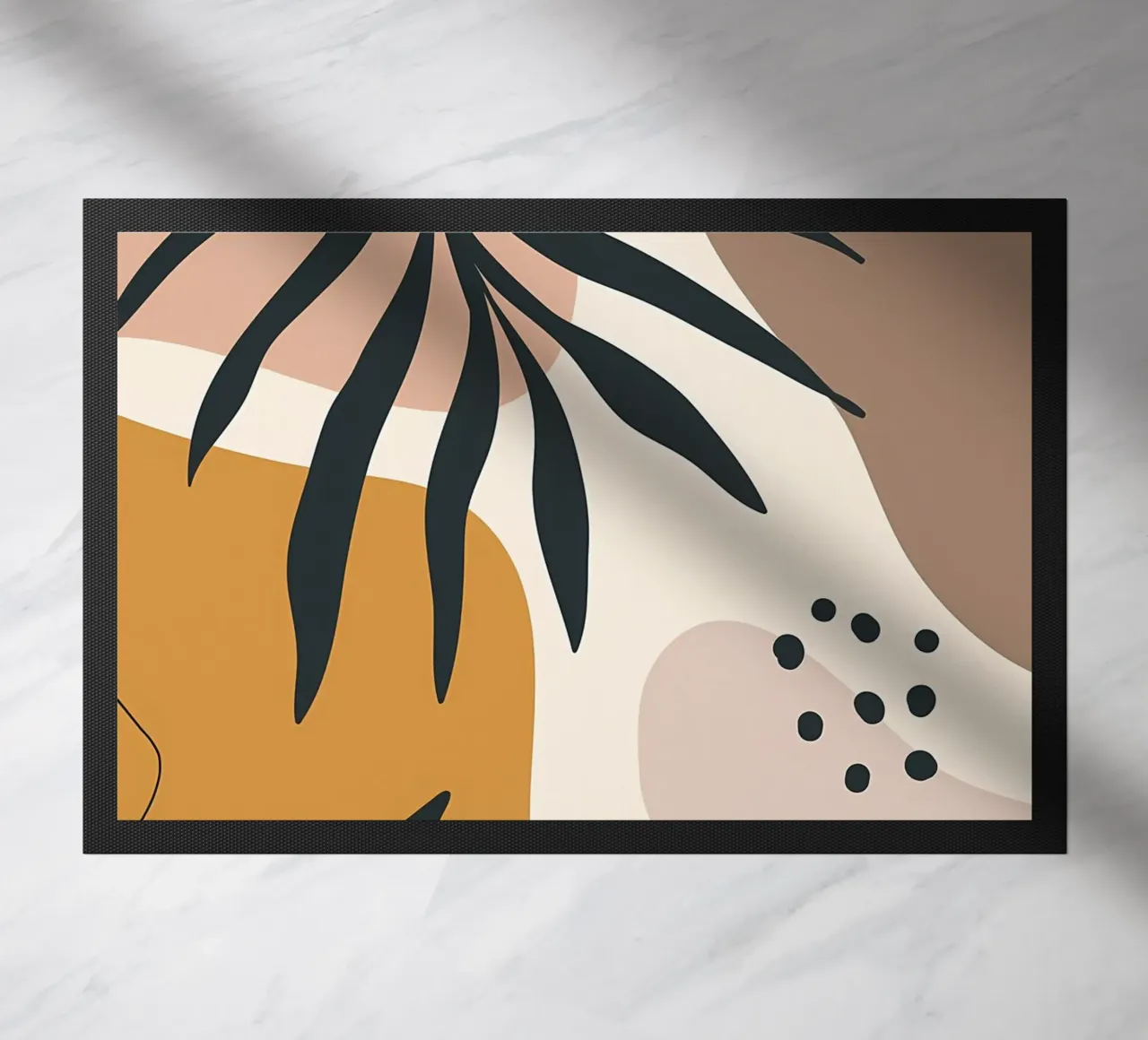 Minimal Leaf doormat by Rebecca Clark Wyrick