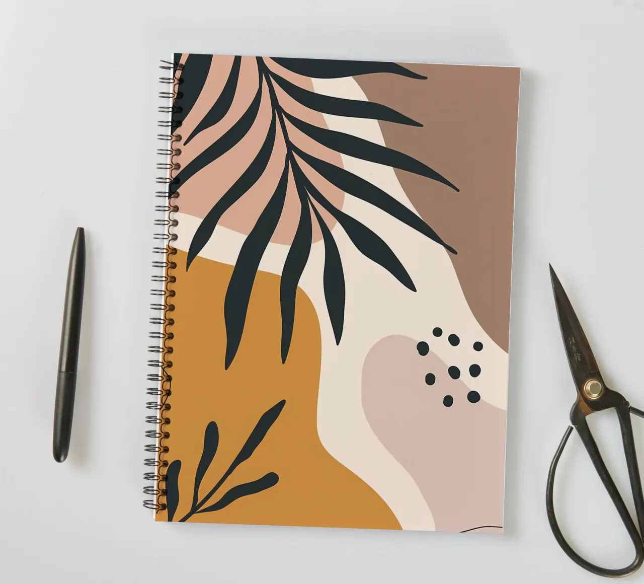Minimal Leaf spiral notebook by Rebecca Clark Wyrick