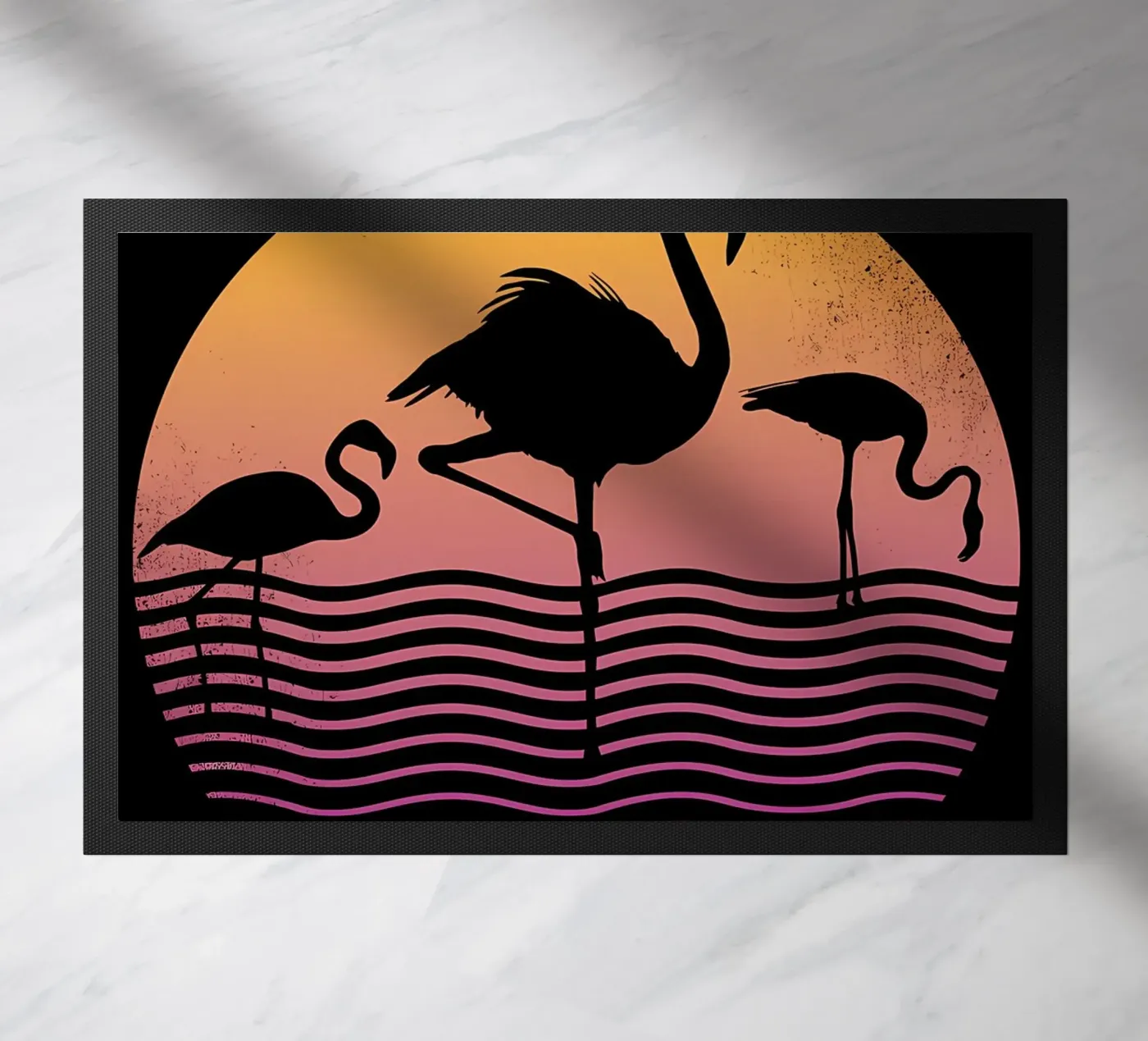 Flamingo-Sonnenuntergang Fußmatte von James M Coyle