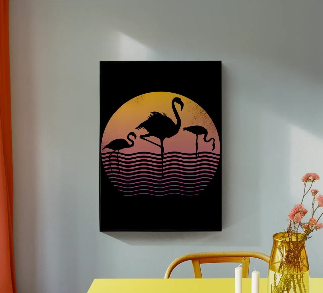 Flamingo Sunset plexiglass da James M Coyle