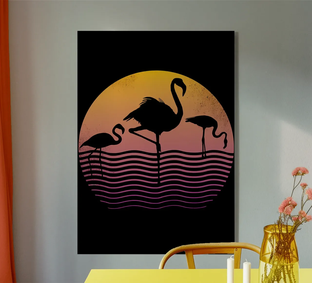 Flamingo Sunset plexiglass da James M Coyle
