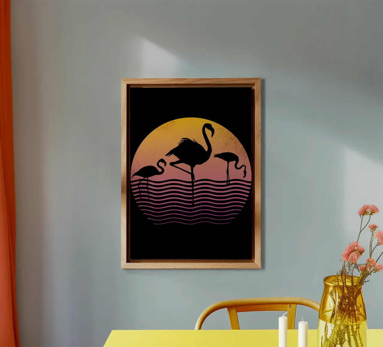 Flamingo-Sonnenuntergang Alu-Dibond von James M Coyle