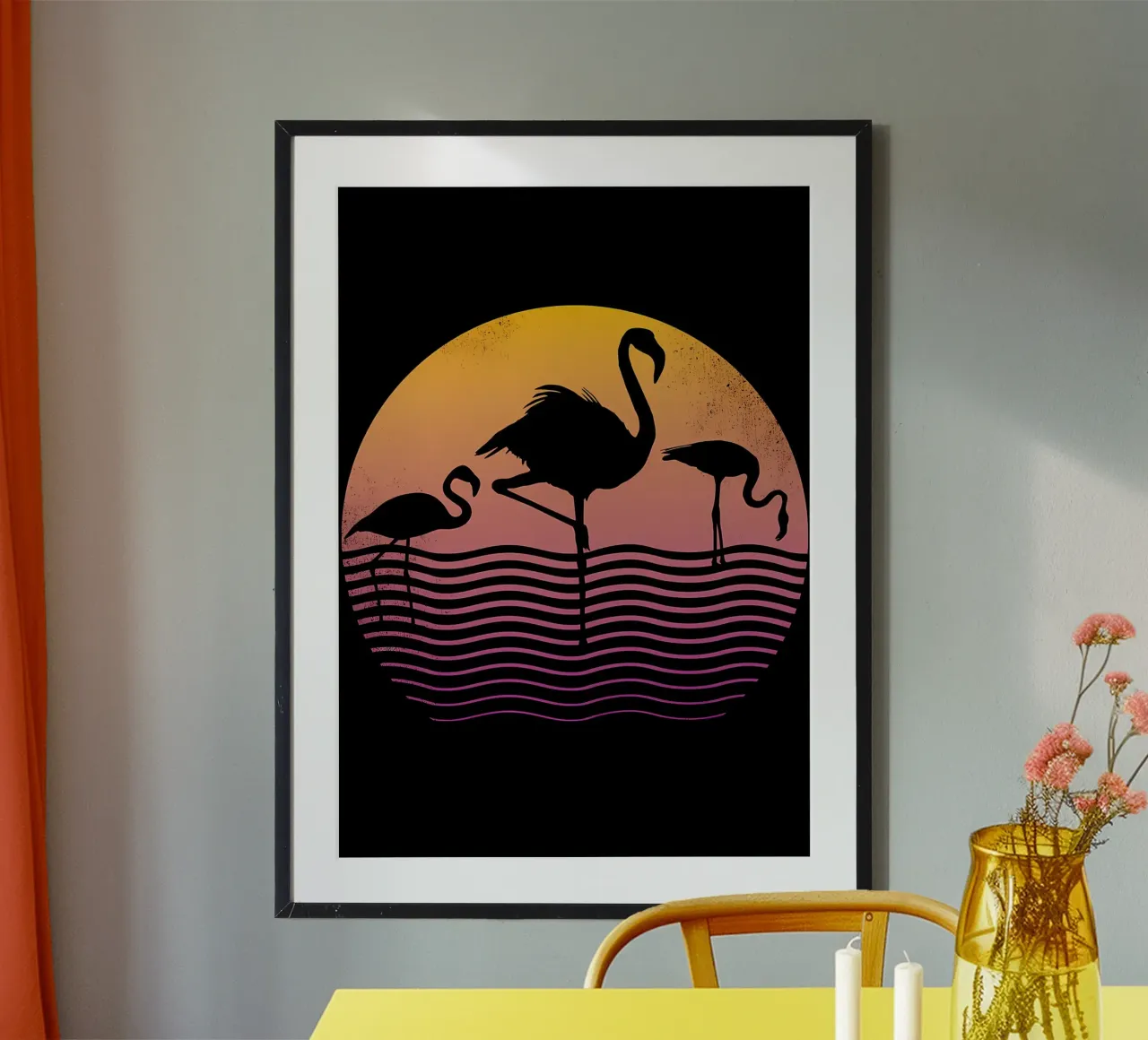 Flamingo Sunset carta hahnemühle da James M Coyle