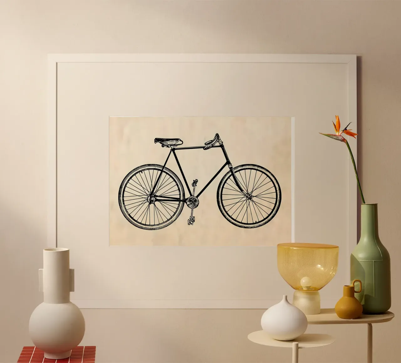 OUDE FIETS poster van Albert S Jacob