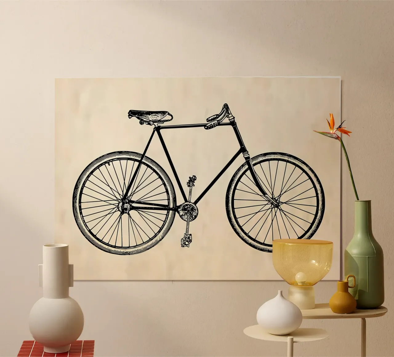 OUDE FIETS poster van Albert S Jacob