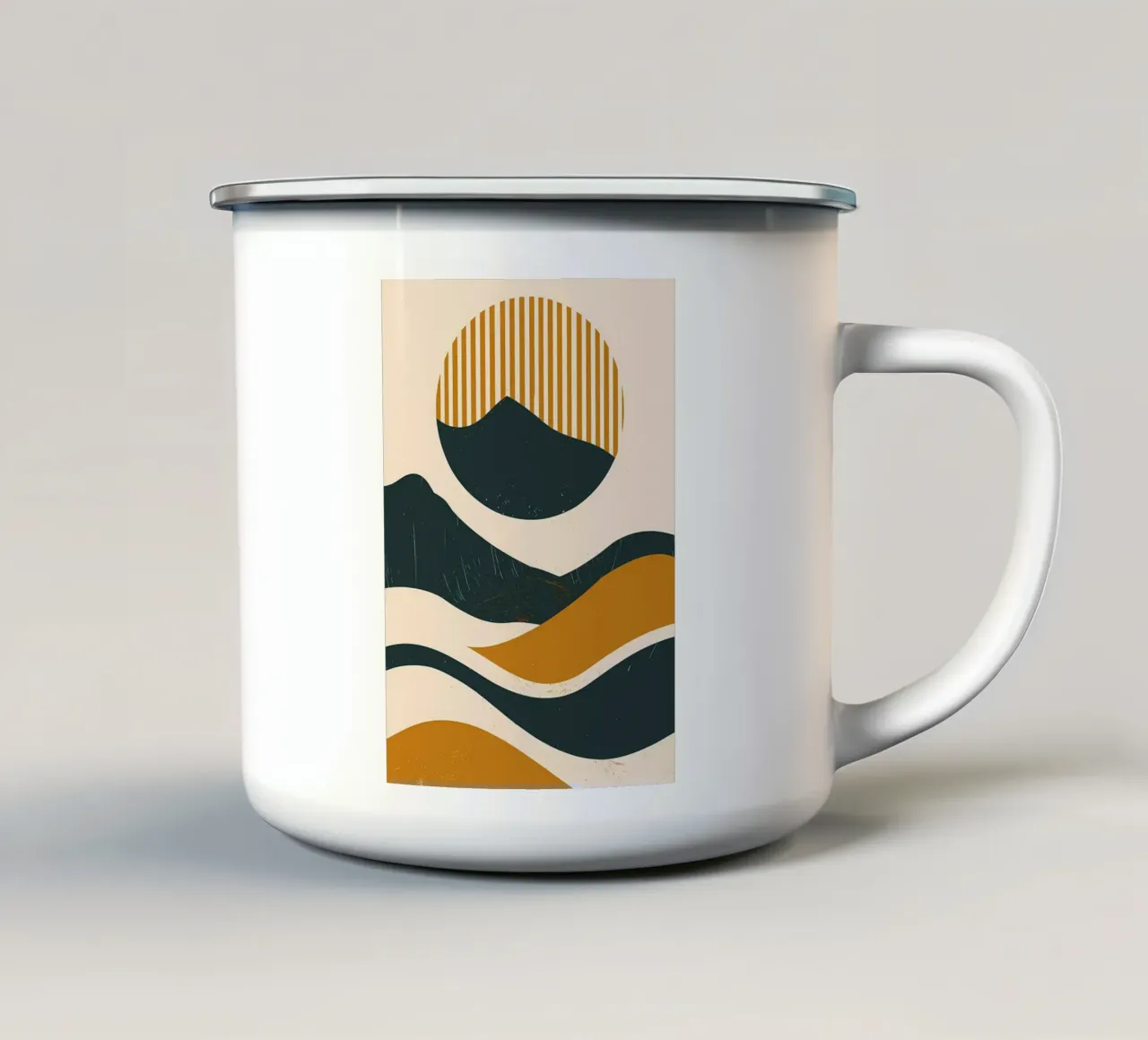 Paesaggio onirico del deserto tazza in smalto da James M Coyle
