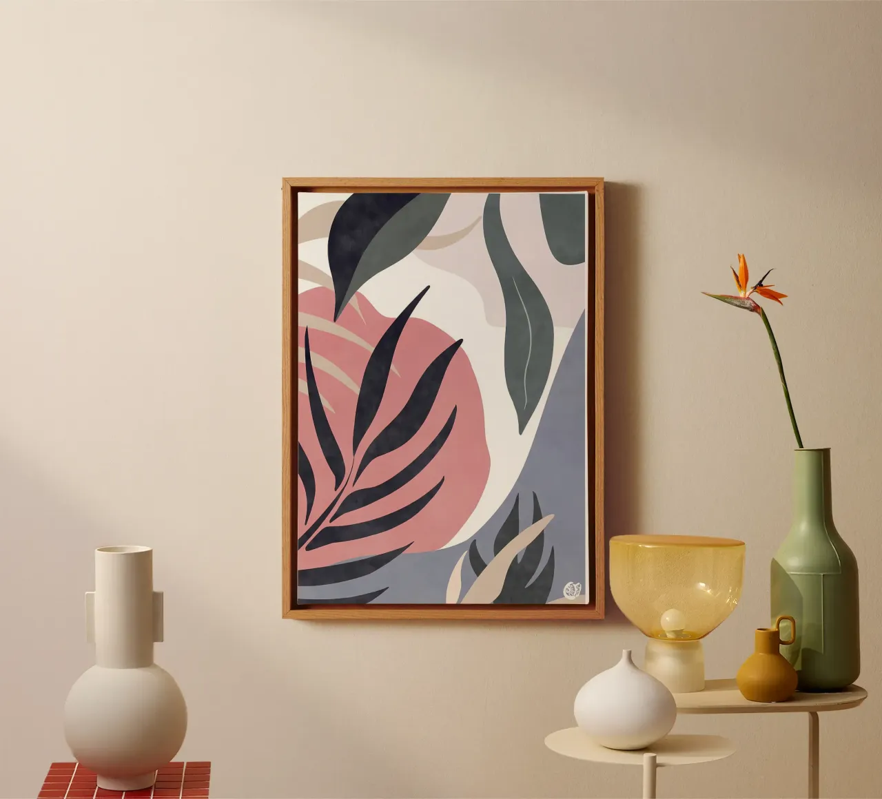 Vreedzame Botanische canvas met Baklijst van Rebecca Clark Wyrick