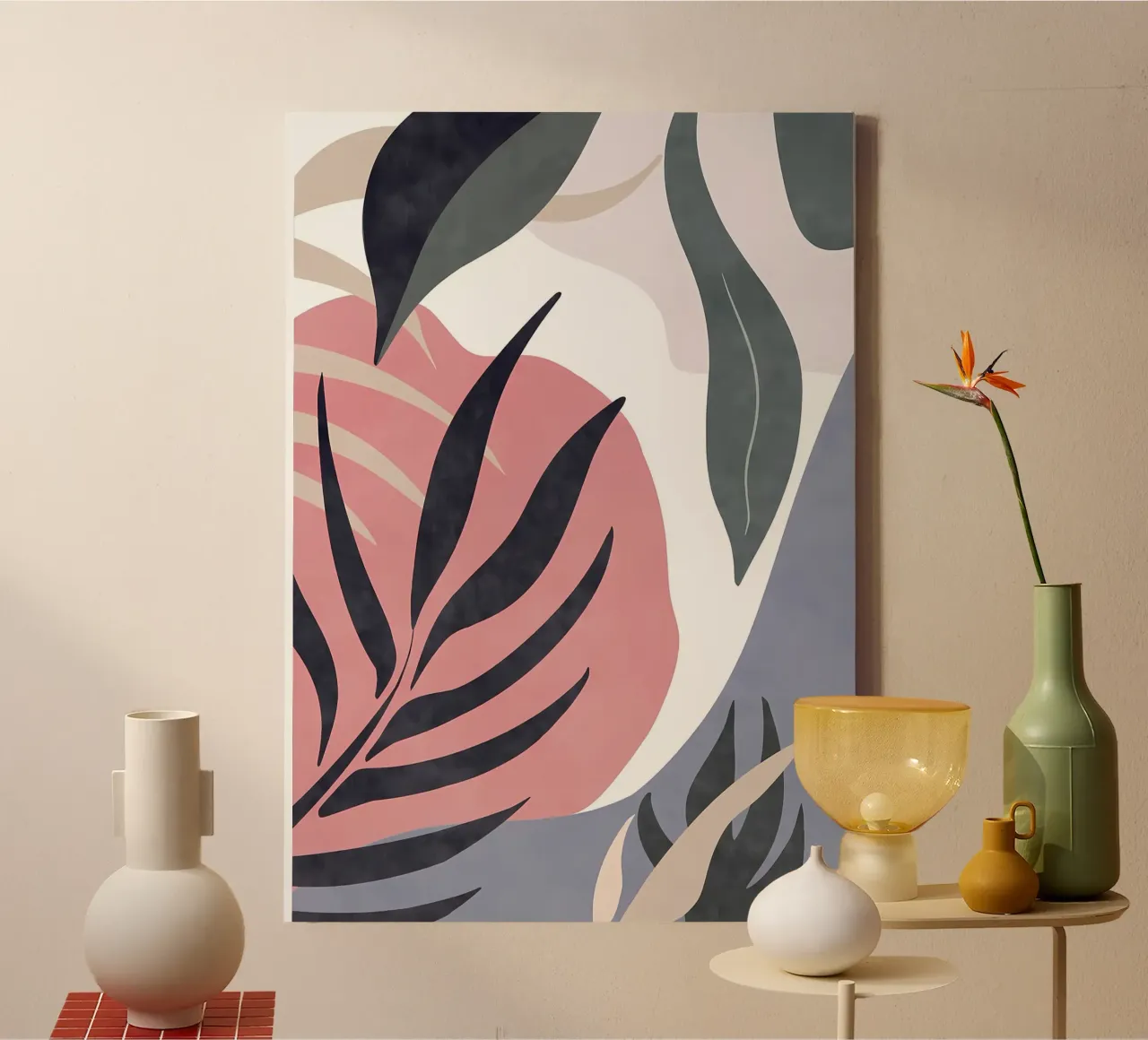 Vreedzame Botanische canvas met Baklijst van Rebecca Clark Wyrick