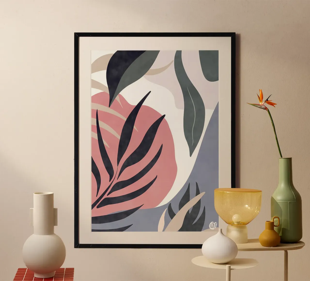 Botanica pacifica poster con telaio in alluminio da Rebecca Clark Wyrick