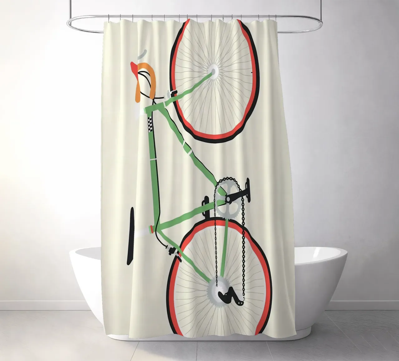 Bicicletta verde Illustrazione bicicletta da corsa tenda da doccia da Albert S Jacob